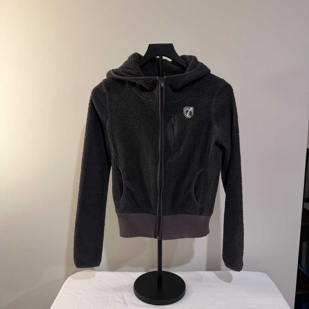 American Eagle Outfitters Womens Gray Sherpa Fleece Full Zip Hoodie Jacket XS